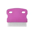 Professional stainless steel pet flea comb with pink handle for dogs and cats grooming - 1 Piece/Pack / Rose Red