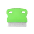Green stainless steel fine-tooth flea comb for efficient cat and dog grooming tool - 1 Piece/Pack / Green