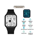Multifunctional waterproof digital sports watch with astronaut design and silicone strap. - Square (Luminous Astronaut) / Black