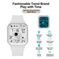 White silicone digital watch with luminous astronaut display for kids - Square White