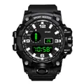 Orologio sportivo digitale da uomo robusto con grande quadrante e cinturino nero. - Nero Spada