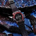 Professional rugged black and red digital sports watch for teenagers and outdoor activities. - Red