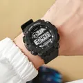 Rugged black digital sports watch for kids with waterproof and light features - Black