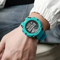 Turquoise children's digital sports watch with waterproof and luminous display - Cyan