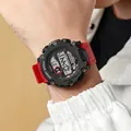 Children's outdoor digital sports watch in red and black with waterproof design - Black + Red