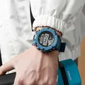 Blue children's digital sports watch with water resistance and LED backlighting - Blue