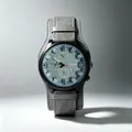 Militär-Quarzuhr für Herren mit breitem grauem Lederarmband und großem Zifferblatt - Grau