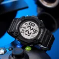 Macro detail of black multifunctional digital sports watch on a game controller - Black