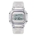 Reloj deportivo digital impermeable transparente con pantalla LED cuadrada para mujer - Transparent square white