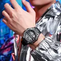 Reloj deportivo digital para exteriores con pantalla luminosa y diseño impermeable - Estilo Plateado / Plateado