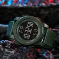 Army green multifunctional outdoor sports digital watch with large waterproof dial - Green