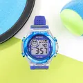 Blue children's sports digital watch with 30M waterproof and backlight feature - Dark Blue