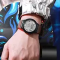 Orologio digitale sportivo per studenti con motivo astronauta e grande quadrante tondo - Marrone
