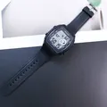 Minimalist black digital sport watch for students featuring a waterproof square dial - Black