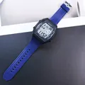 Multifunctional blue silicone strap digital sports watch for kids and students - Blue