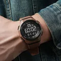 Brown men's outdoor sports digital watch with large dial and waterproof features - Brown