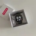 Detail of a dark green digital watch and a silver chain bracelet in a minimalist box. - Square Set (With Bracelet) / Army Green