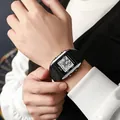 Black minimalist digital sports watch for youth with waterproof and LED features - Black Silver