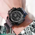 Orologio sportivo digitale LED da uomo impermeabile con display luminoso e cinturino grigio - Grigio
