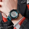 Montre de sport numérique étanche avec bracelet en silicone bleu pour garçons et adolescents - Montre Numérique Sportive / Cyan