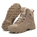 Warm fleece-lined tactical desert boots for outdoor hiking - 39 / Mid-Top Fleece Tactical Boots (MX-06) / Sand