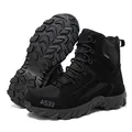 Black mid-cut tactical boots with breathable mesh for outdoor hiking and training sessions - 39 / Mid-Top Tactical Boots (MX-06) / Black