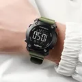 Rugged outdoor sports digital watch featuring an olive green strap and waterproof design - Army Green