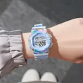 Reloj deportivo digital colorido para estudiantes, impermeable y luminoso, en la muñeca. - Azul