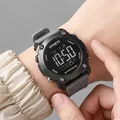 Durable waterproof digital sports watch with grey strap and multifunctional display - Gray