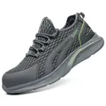 Breathable mesh safety shoes with steel toe cap and puncture proof EVA sole for men - 36 / Gray