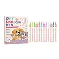 Coffret de 12 feutres vernis à ongles colorés pour chiens et chats, séchage rapide - 12 Pièces