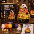 Komplettes Halloween Candy Corn Monster Baum DIY Häkelset mit Garn und Werkzeug. - Zuckermaismonsterbaum (Stil E)