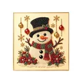 Kit de arte de perlas de muñeco de nieve de Navidad DIY hecho a mano con marco - Patrón de muñeco de nieve / 20x20x3cm