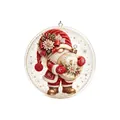 DIY Christmas diamond art ornament with a festive gnome design in a golden finish - Gnome with Bulb / 1 Piece