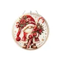 Handmade Christmas DIY diamond art ornament featuring Santa gnome with candy cane - Gnome with Candy Cane / 1 Piece