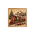 3D DIY Christmas pearl diamond painting kit featuring Santa Claus and a festive train - Christmas Train / 1 Piece