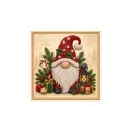 DIY Weihnachten Perlen Diamant Malerei Set mit festlichem Gnomen-Motiv im Goldrahmen - Weihnachtswichtel / 1 Stück