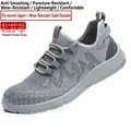 Zapatos de seguridad ligeros grises transpirables con punta de acero para hombres - 36 / Zapatos de seguridad transpirables 809-2 antiaplastamiento y antiperforación (809-2) / Gris
