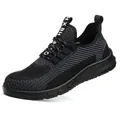 Zapatos de seguridad ligeros con punta de acero para hombres botas de trabajo transpirables - 39 / Zapatos de seguridad anti-aplastamiento de malla transpirable (631-2) / Negro
