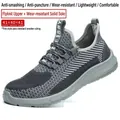 Zapato de seguridad gris transpirable con punta de acero para hombre - 36 / 631-2 Gris Transpirable Anti-aplastamiento Anti-perforación