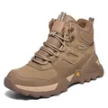 Brown breathable high-top safety shoes with durable rubber lug sole for work protection - 40 / 106 Style (106) / Khaki