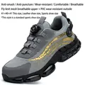 Grauer Sicherheitsschuh mit atmungsaktivem Fly-Knit und PVC-verschleißfester Sohle - 36 / Grau