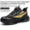 Atmungsaktive schwarze Sicherheitsschuhe mit Stahlkappe und TPU-Sohle - 36 / Schwarz & Gold