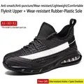 Breathable safety shoes with anti-smash and puncture-proof features in black and white - 38 / 686 Air Cushion Style / Black and Gray