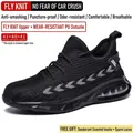 Zapatos de seguridad transpirables de punto negro, antiaplastamiento y antiperforación - 36 / Modelo con Amortiguación de Aire Antiaplastamiento y Antiperforación (669) / Negro