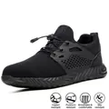 Zapatos de seguridad negros ligeros y transpirables con puntera de acero reforzada - 36 / 830 Anti-aplastamiento Anti-perforación / Negro