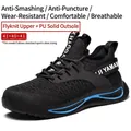 Zapatos de seguridad transpirables negros con suela azul y antiperforación - 36 / 803 Suela de Rayas Azules (Anti-aplastamiento y Anti-perforación) / Negro