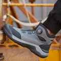 High-top men's safety work boots with rotary buckle and steel toe protection - 40 / 212 Rotary Buckle Style (Four Seasons) / Gray
