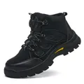 Botas de seguridad industriales negras con punta de acero y cierre de perilla giratorio - 40 / Estilo 601 Cuatro Estaciones (601) / Negro