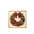 Elegant 5D acrylic diamond and pearl Christmas wreath decorative painting in a gold frame - Christmas Wreath